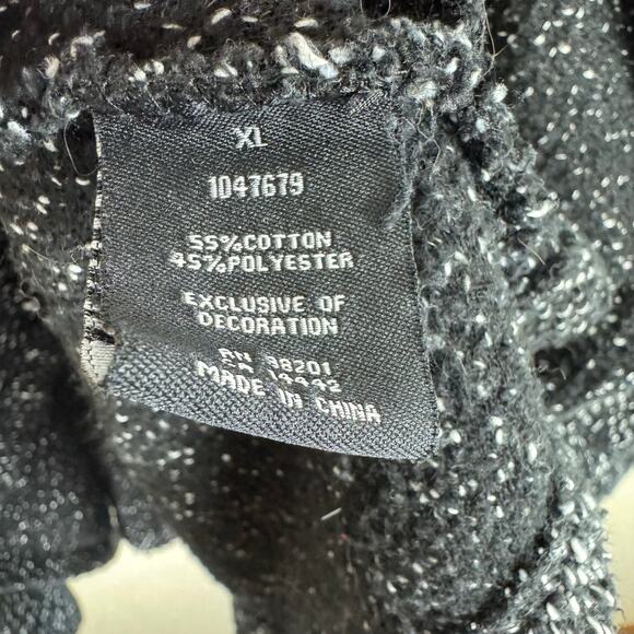 BNCI By Blac Noir Black Heather Asymmetrical Cotton Blend Open Cardigan Size XL - Picture 6 of 7